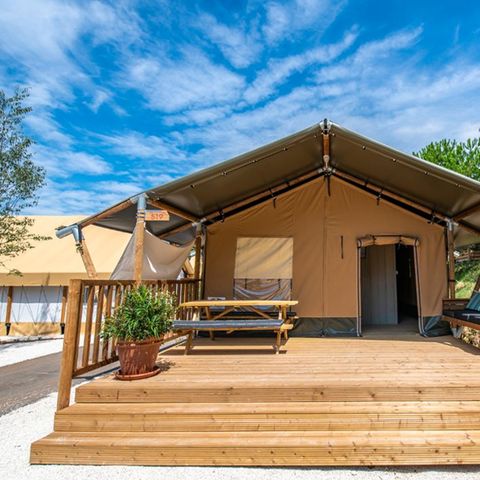 Tente en toile et en bois 6 personnes - Lodgetent Bergerac Deluxe