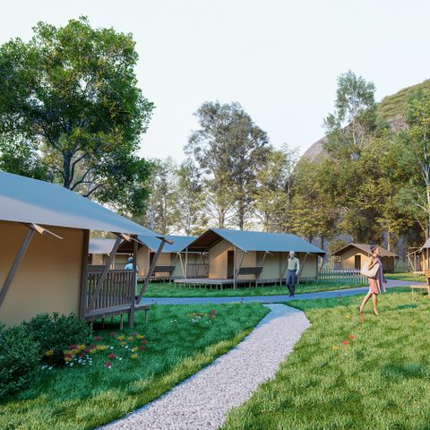 Tente en toile et en bois 6 personnes - Lodgetent Bergerac Deluxe