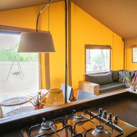 TENTE TOILE ET BOIS 5 personnes - Luxe