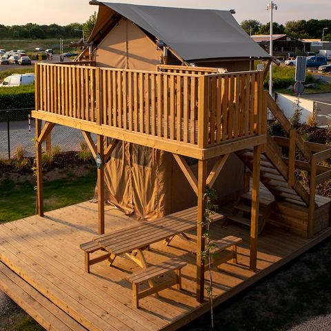 Tente en toile et en bois 2 personnes - Rêveur Deluxe