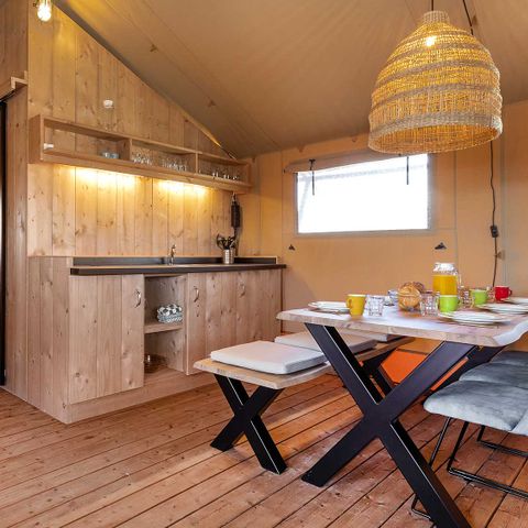 TENTE TOILE ET BOIS 6 personnes - Joueur de flûte