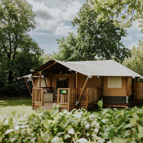 Tente en toile et en bois 7 personnes - Tente safari