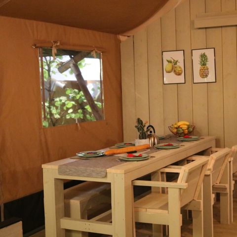 Tente en toile et en bois 7 personnes - Tente safari