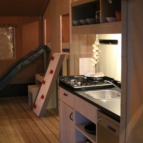 Tente en toile et en bois 7 personnes - Tente safari