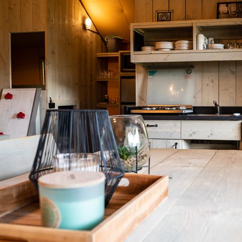 Tente en toile et en bois 7 personnes - Tente safari