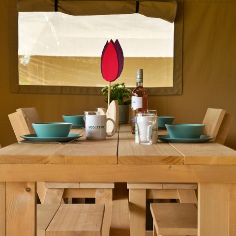 Tente en toile et en bois 4 personnes - Y compris les toilettes