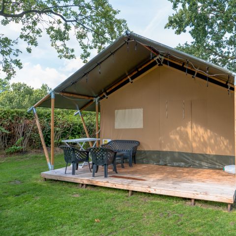 TENTE TOILE ET BOIS 6 personnes - y compris toilettes