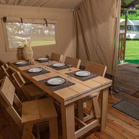 Tente en toile et en bois 6 personnes
