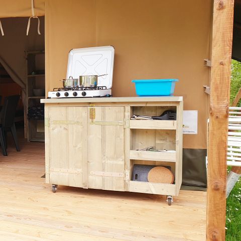 Tente en toile et en bois 6 personnes
