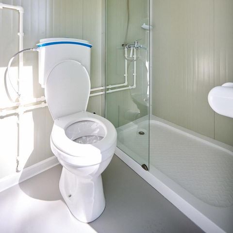 TENTE TOILE ET BOIS 4 personnes - Compact avec unité sanitaire privée