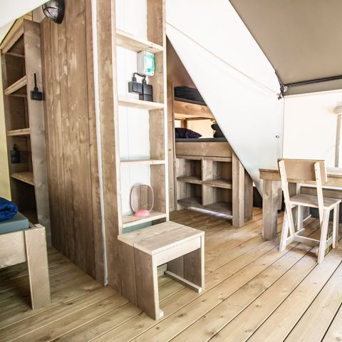 Tente en toile et en bois 5 personnes - Tente safari de base
