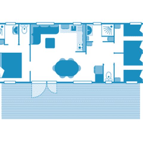 MOBILHOME 6 personnes - Cottage Cocoon 6p 3ch 2SdB clim Premium