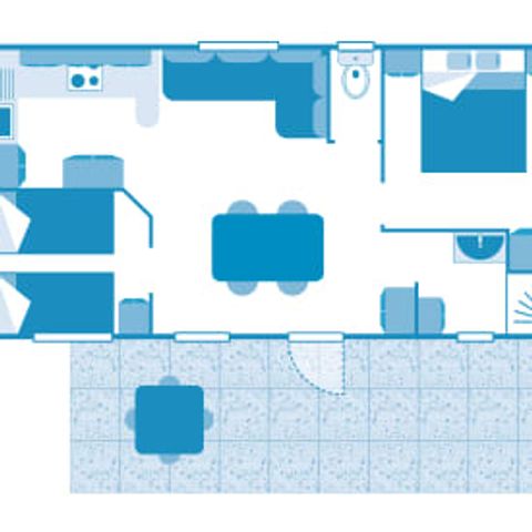 MOBILHOME 4 personnes - Cottage Savannah 4p 2ch ****