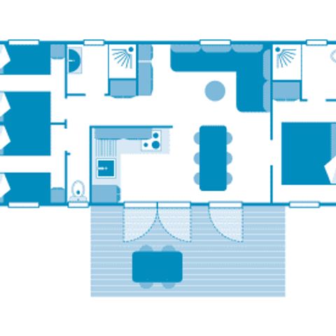 MOBILHOME 6 personnes - Cottage 6p 3ch 2SdB ****