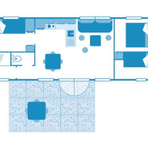 MOBILHOME 6 personnes - Cottage Jardenne 6p 3ch ****
