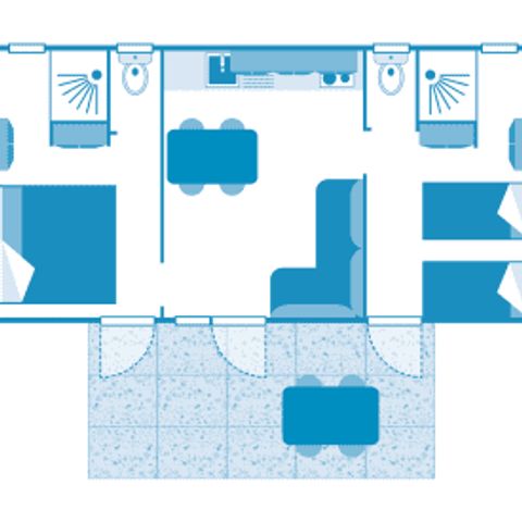 MOBILHOME 4 personnes - Cottage Lumini 4p 2ch ****