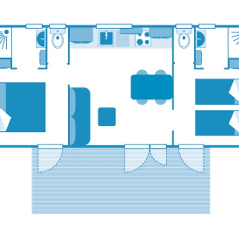 MOBILHOME 4 personnes - Cottage Cocoon 4p 2ch 2SdB clim Premium