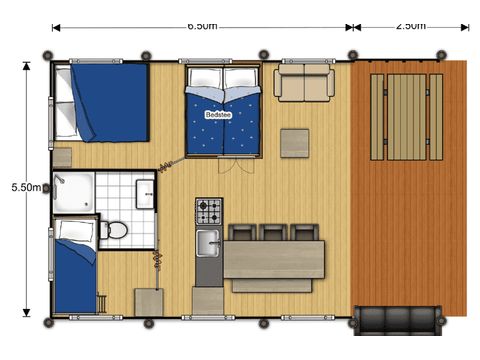 TENTE TOILE ET BOIS 6 personnes - Chalet Villatent