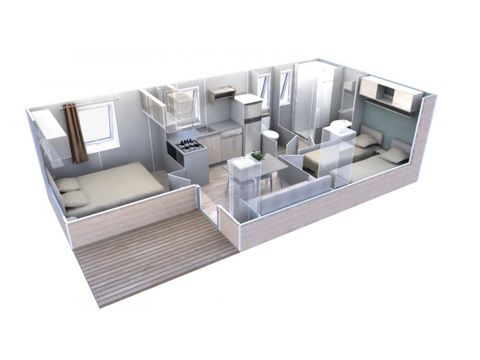 Mobilhome 6 personnes - Estérel - VIP Confort - EVO 29m² -Vue Mer / Jacuzzi