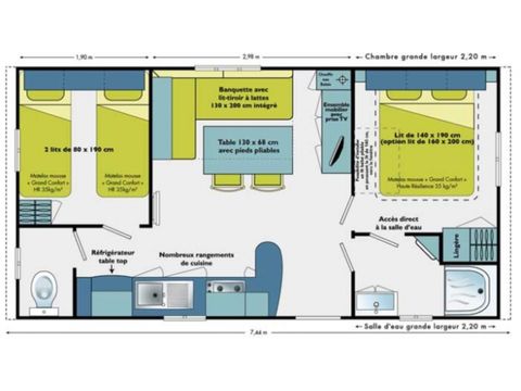 Mobilhome 5/6 personnes - Théoule - Super Mercure - 2 chambres