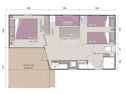 MOBILHOME 4 personnes - Mobil-home Loggia Compact - 2 chambres