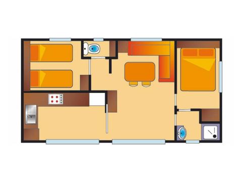 MOBILHOME 6 personnes - Mobil-home Riviera - 2 chambres - Offre VIP incluse