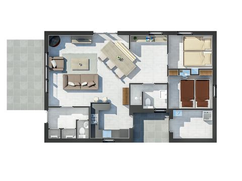 BUNGALOW 4 personnes - Confort avec baignoire à remous