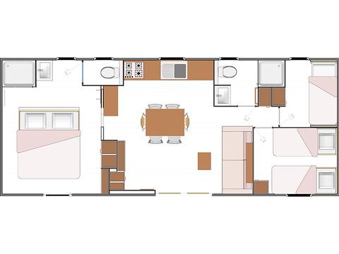 TENTE TOILE ET BOIS 6 personnes - Sunêlia Luxe Lodge 3 chambres 2 salles de bain - Draps fournis