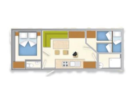 MOBILHOME 6 personnes - BLU ROMANTIC (4 adultes + 2 enfants)