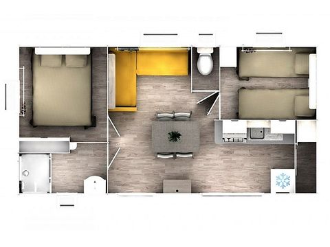 MOBILHOME 4 personnes - CLASSIQUE - 2 chambres avec climatisation 