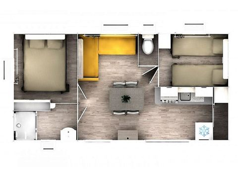 MOBILHOME 4 personnes - CLASSIQUE - 2 chambres avec climatisation 