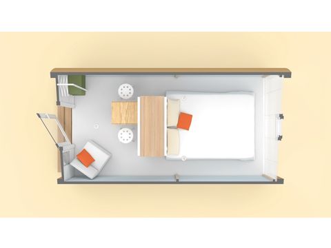 Bungalow toilé 2 personnes - COCO SWEET 2 personnes - 1 chambre, sans sanitaires, non climatisé
