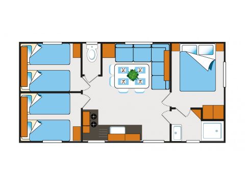 MOBILHOME 8 personnes - CLIM - TV
