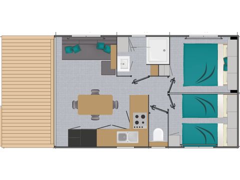 MOBILHOME 4 personnes - Presta+  (Clim+Tv)