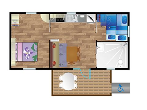MOBILHOME 4 personnes - Mobile-home IGUSKI**** (PMR) 4 personnes