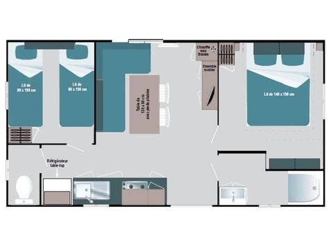 MOBILHOME 4 personnes - 2 chambres + climatisation