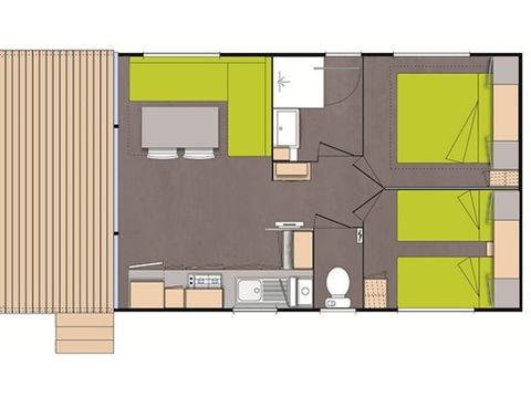 MOBILHOME 4 personnes - classique 2 chambres 4 personnes Mercredi