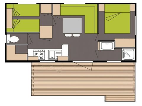MOBILHOME 4 personnes - Mobil-Home Classique 2 Chambres 4 Personnes Clim 2017
