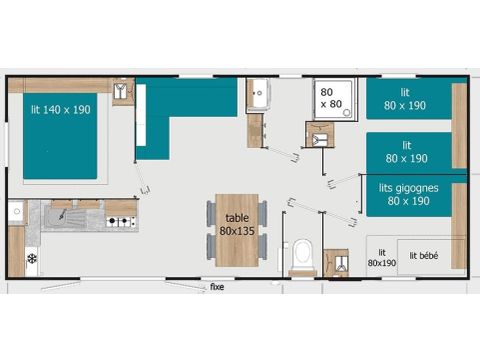 MOBILHOME 8 personnes -   COTTAGE PREMIUM - Les Genêts | 6-8 pers.