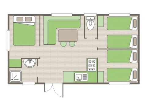 MOBILHOME 6 personnes - Comfort XL | 3 Ch. | 6 Pers. | Terrasse surélevée