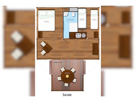 TENTE TOILE ET BOIS 5 personnes - SunLodge Safari