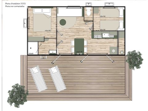 MOBILHOME 4 personnes - Family Premium 29m² Clim + TV