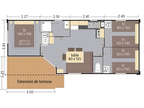 MOBILHOME 6 personnes - Ciela Confort Compact - 3 chambres