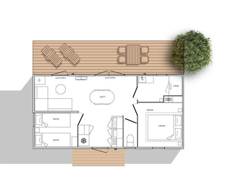 MOBILHOME 5 personnes - Ciela Privilège - 2 chambres - barbecue