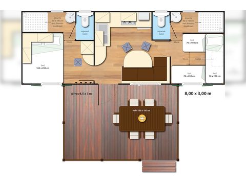 TENTE TOILE ET BOIS 5 personnes - SunLodge Maple