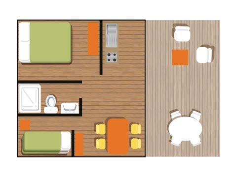 TENTE TOILE ET BOIS 4 personnes - LODGE WOODY