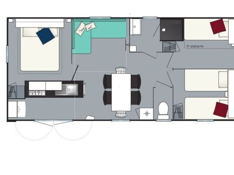 MOBILHOME 6 personnes - Loisirs 3 chambres - TV