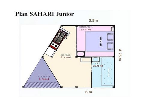 Tente en toile et en bois 4 personnes - LODGE SAHARI avec sanitaire privatif