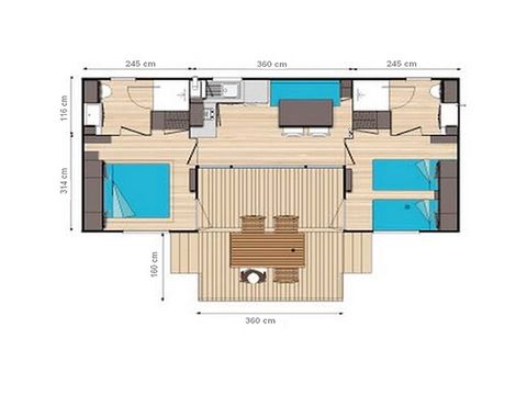MOBILHOME 4 personnes - PRESTIGE PATIO