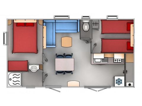 MOBILHOME 6 personnes - 2 chambres - TV + Clim